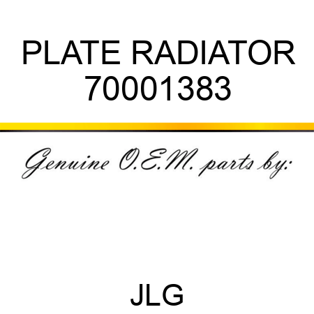 PLATE RADIATOR 70001383