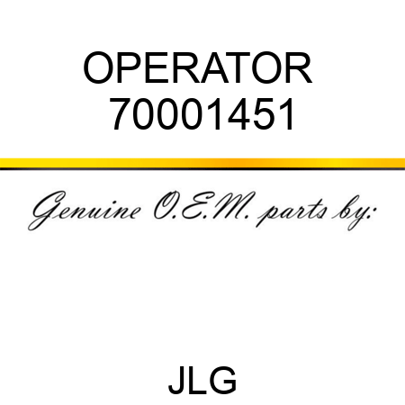 OPERATOR  70001451