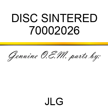 DISC SINTERED 70002026