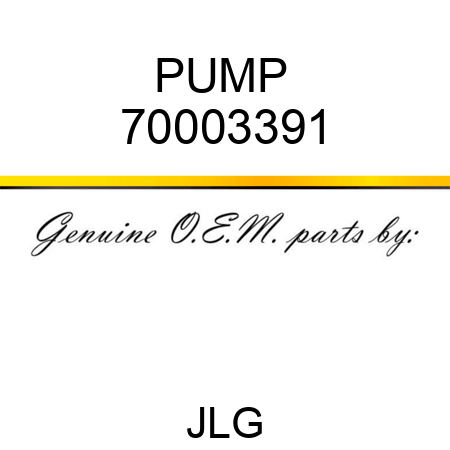 PUMP  70003391