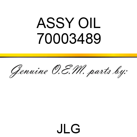 ASSY OIL 70003489