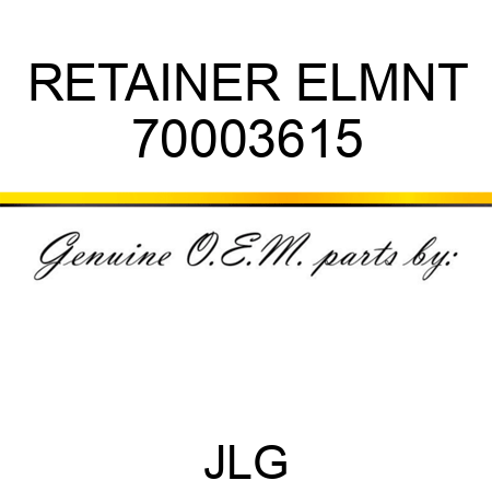 RETAINER ELMNT 70003615