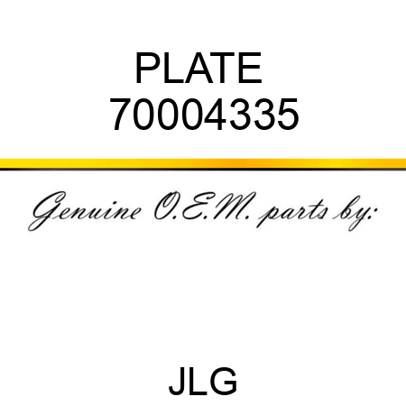 PLATE  70004335