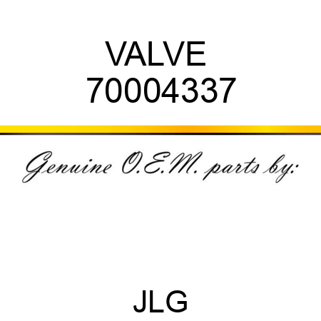 VALVE  70004337