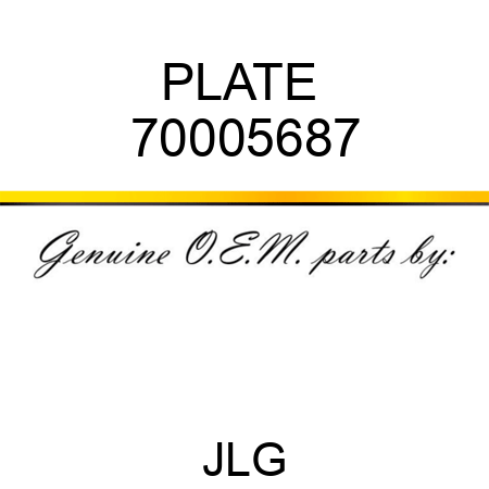 PLATE  70005687