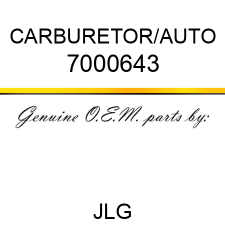 CARBURETOR/AUTO 7000643