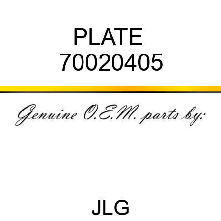 PLATE  70020405