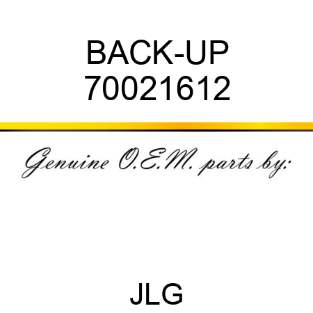 BACK-UP 70021612