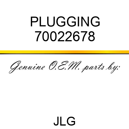 PLUGGING 70022678