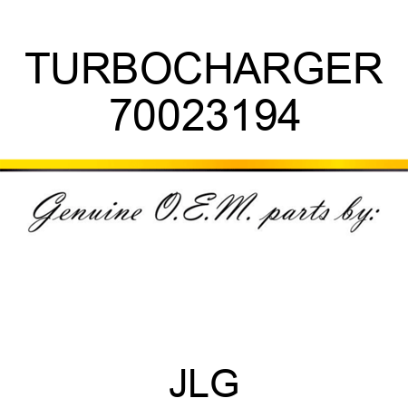 TURBOCHARGER 70023194