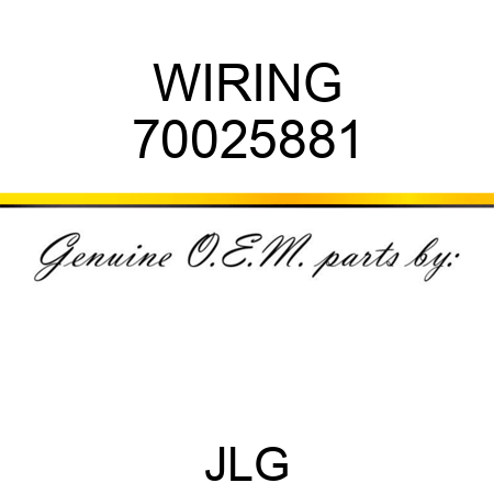 WIRING 70025881