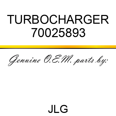 TURBOCHARGER 70025893