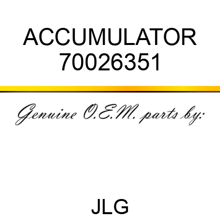 ACCUMULATOR 70026351