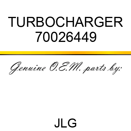 TURBOCHARGER 70026449