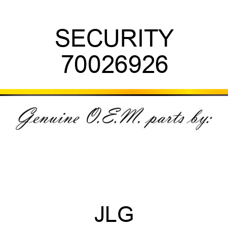 SECURITY 70026926