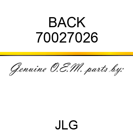 BACK 70027026