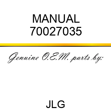 MANUAL 70027035