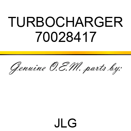 TURBOCHARGER 70028417