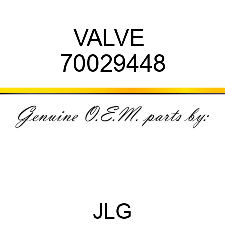 VALVE  70029448