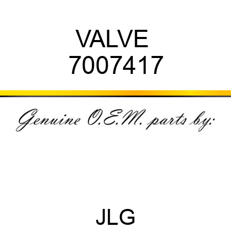 VALVE  7007417