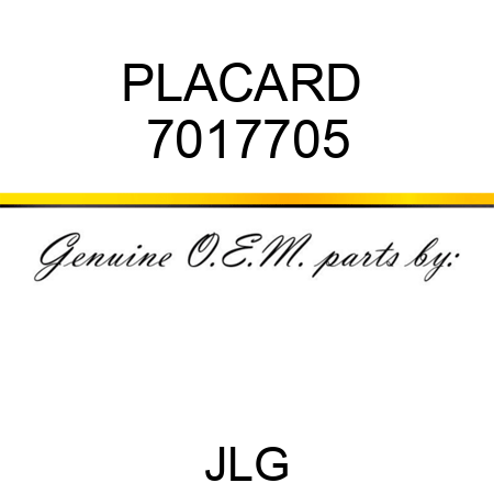 PLACARD  7017705