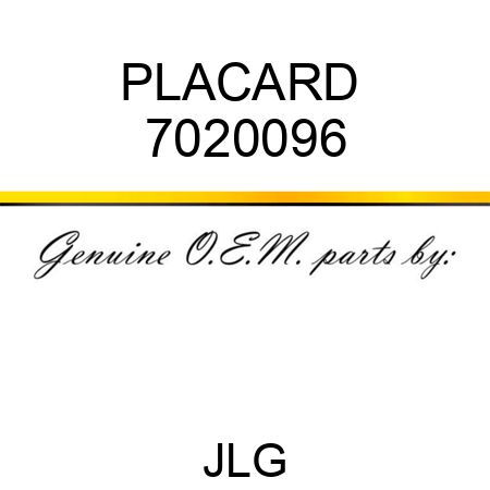 PLACARD  7020096