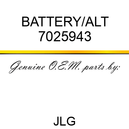 BATTERY/ALT 7025943