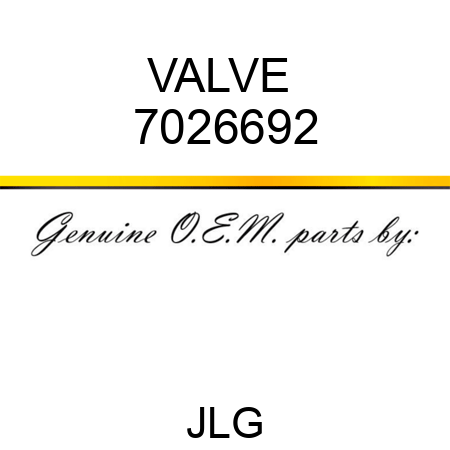 VALVE  7026692