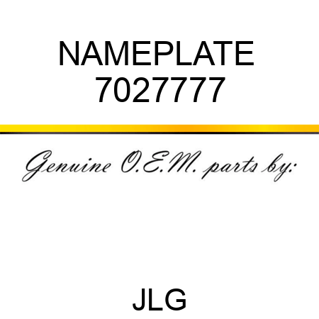 NAMEPLATE  7027777