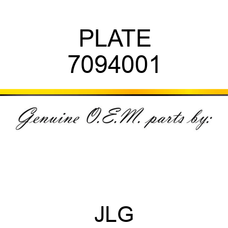 PLATE 7094001
