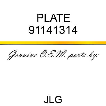 PLATE 91141314