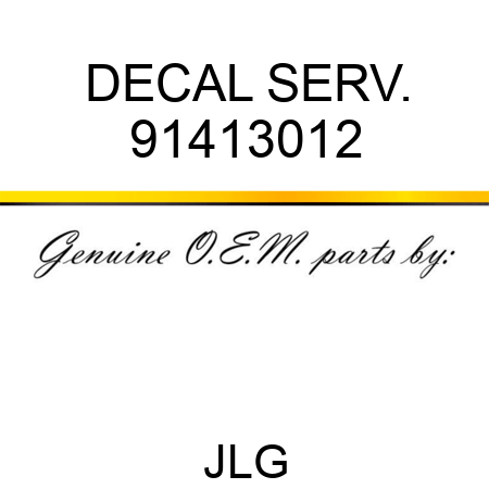 DECAL SERV. 91413012