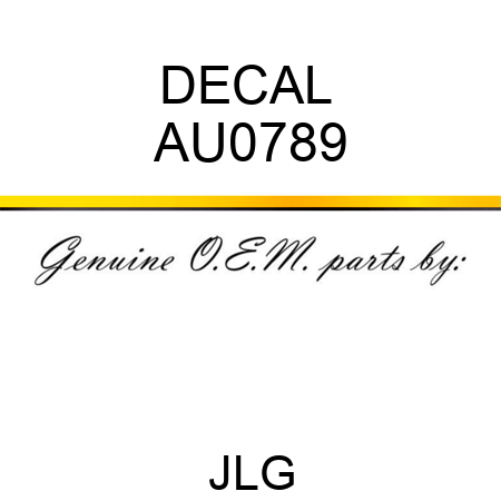 DECAL  AU0789