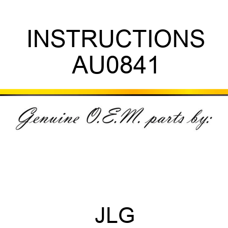 INSTRUCTIONS AU0841