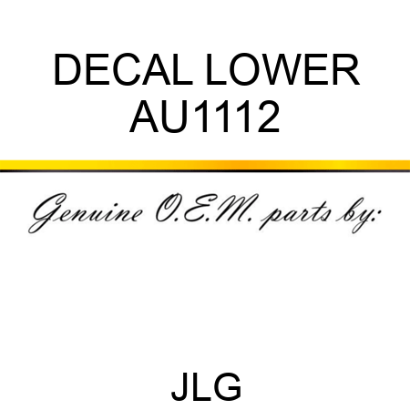 DECAL LOWER AU1112