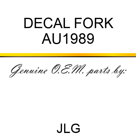 DECAL FORK AU1989