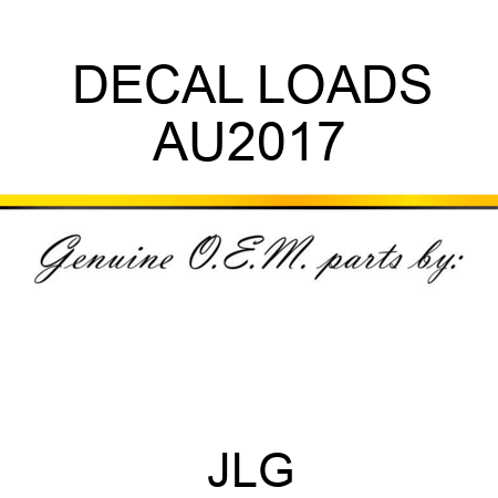 DECAL LOADS AU2017