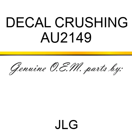 DECAL CRUSHING AU2149