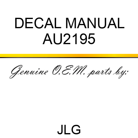 DECAL MANUAL AU2195