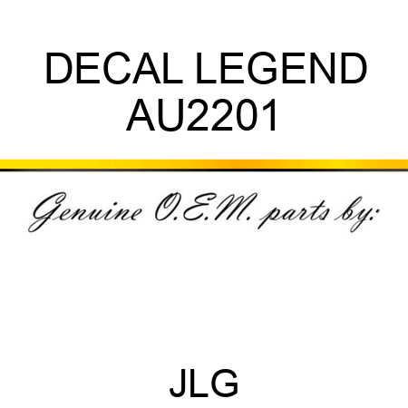 DECAL LEGEND AU2201