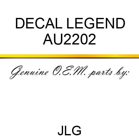 DECAL LEGEND AU2202