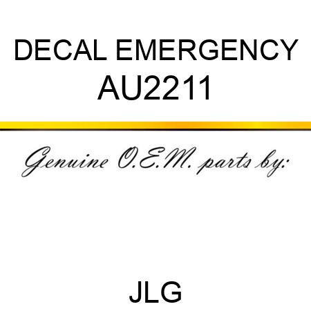 DECAL EMERGENCY AU2211