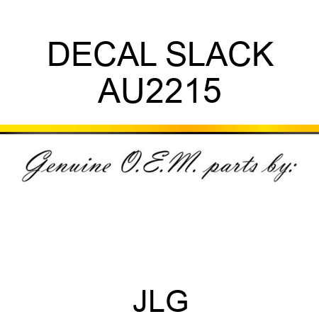 DECAL SLACK AU2215