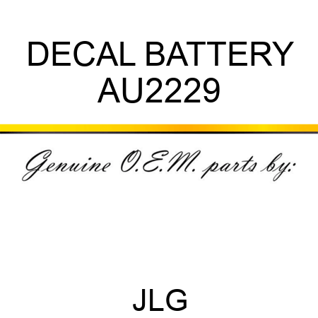 DECAL BATTERY AU2229