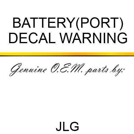 BATTERY(PORT) DECAL WARNING