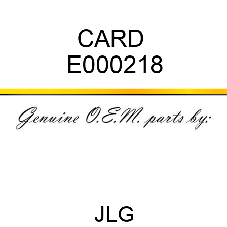 CARD  E000218