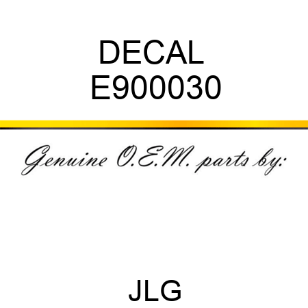 DECAL  E900030