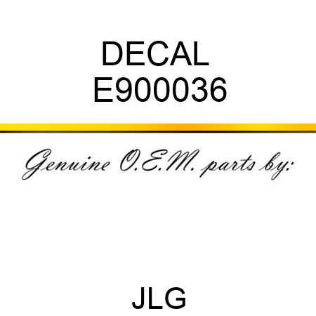 DECAL  E900036