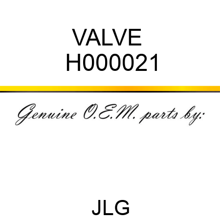 VALVE  H000021