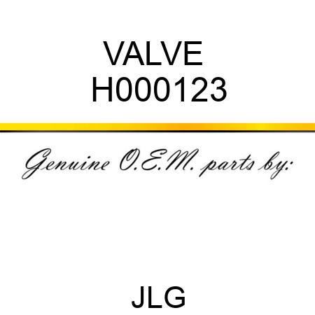 VALVE  H000123